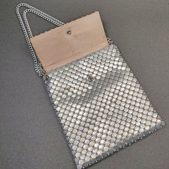 Whiting and Davis Chain Mesh Envelope Crossbody Convertible Purse Vintage - Picture 2 of 8